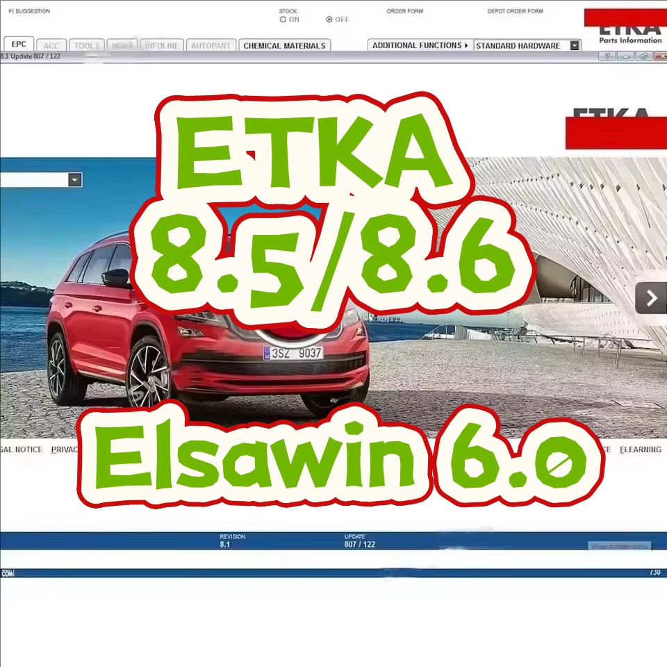 Electronics Repair Parts - ETKA 8.5/8.6+ Elsawin 6.0 自動車修理ソフトウェアグループ 車両電子部品カタログ