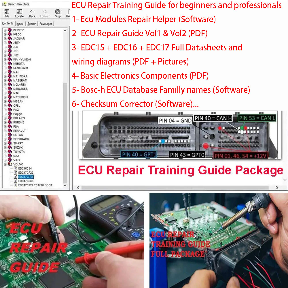 Electronics Repair Guide - ECU修理トレーニングガイド ECU基礎電子機器 EPROMテスト プログラムコンポーネント EDCデータシート 配線図