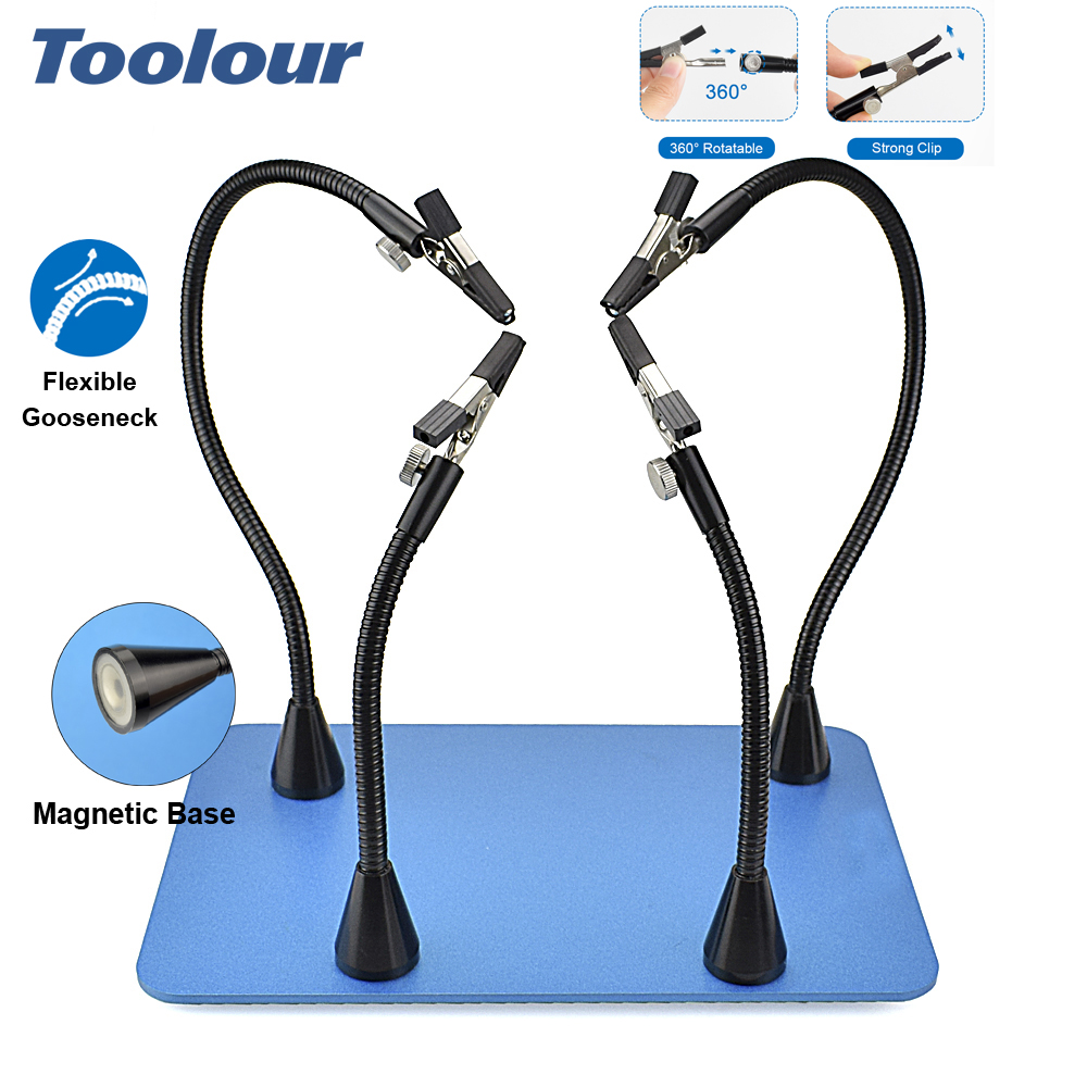 Electronics Repair Equipment - Toolour-磁気はんだ付けツール、4つのPCB回路基板ホルダー、電子機器修理用の4つのグースネックアーム、ジュエリーの趣味
