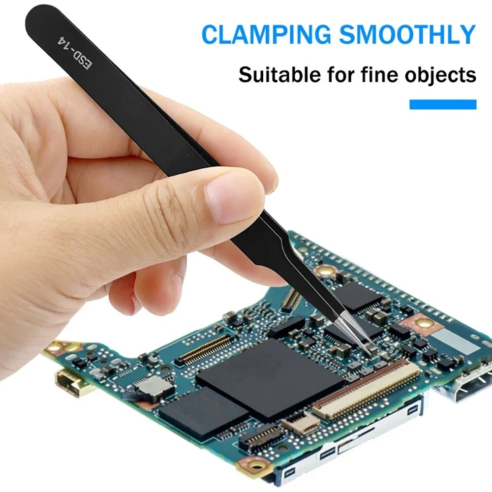 6 個の精密ロングピンセットセット ESD 帯電防止ステンレ - Electronics Repair Tool のレビューと価格