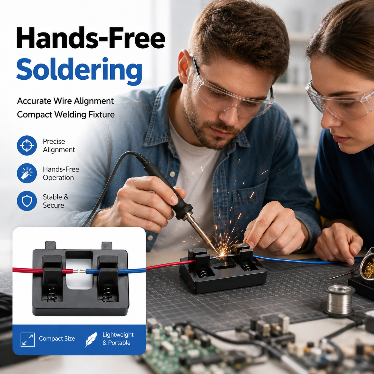 ポータブルはんだ線クランプ、調整可能なスプリング式溶接固定具 - Electronics Repair Tool のレビューと価格